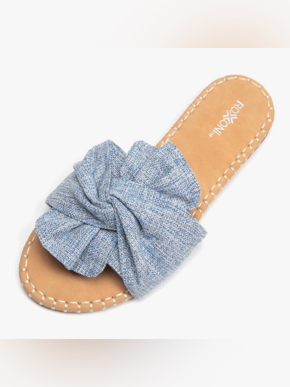 Roxoni Women's Denim Knotted Slide Sandal